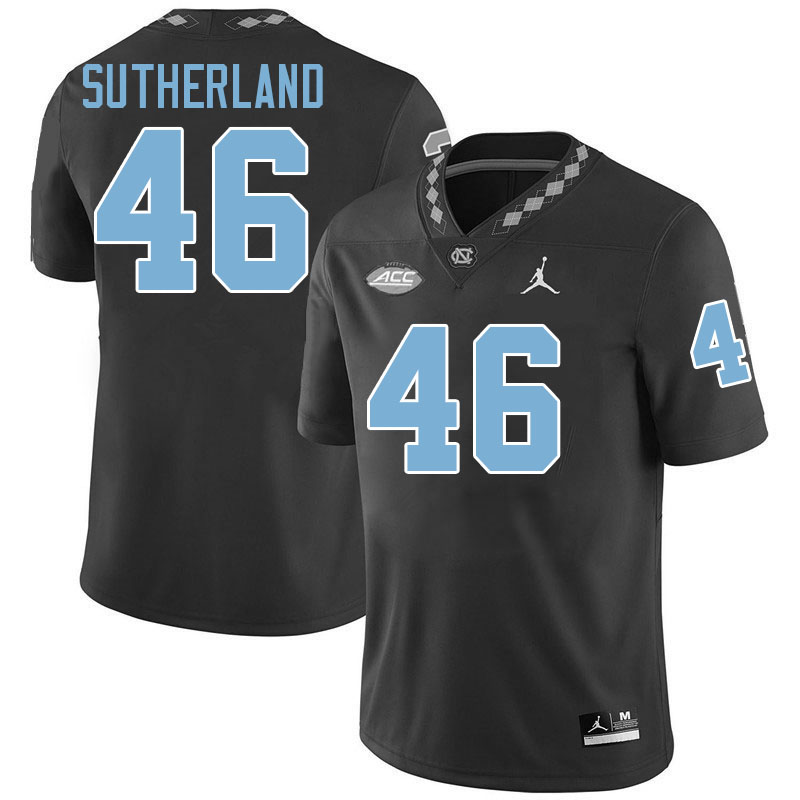 #46 Bill Sutherland North Carolina Tar Heels Jerseys,Apparels,Uniforms Stitched-Black